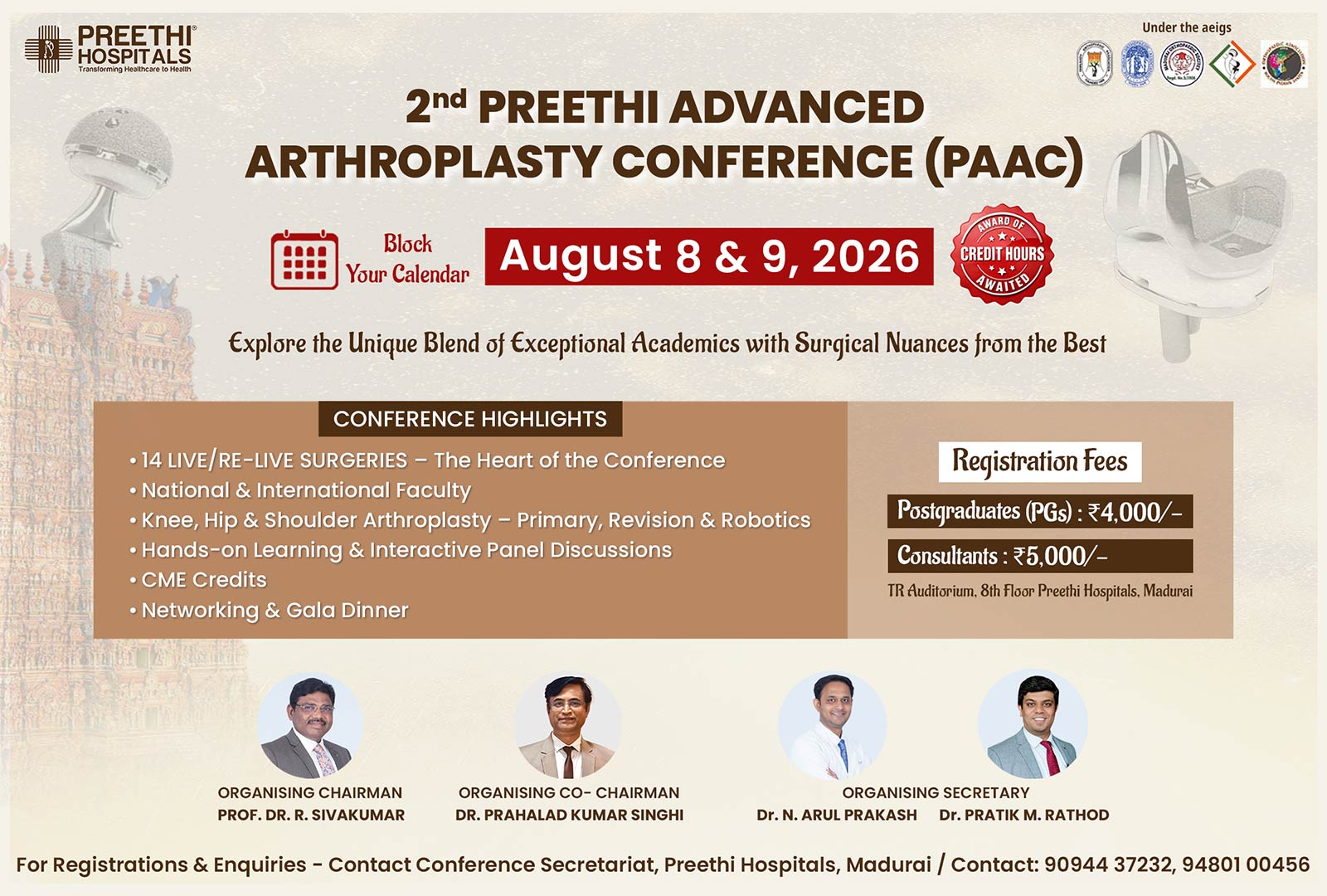 2nd Preethi Advanced Arthroplasty Conference (PAAC) 2026